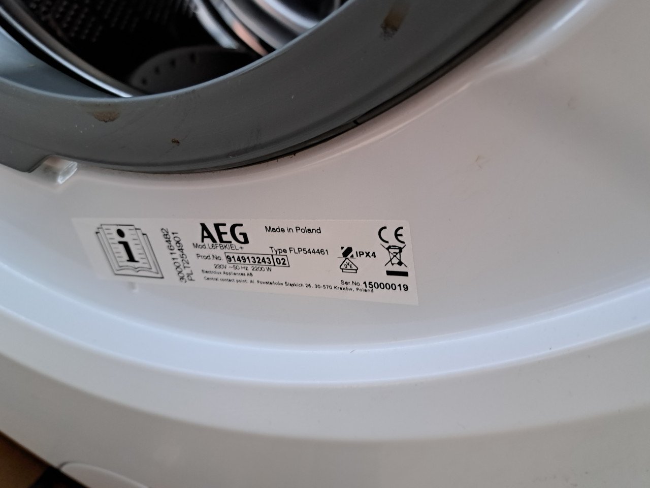 Wasmachine AEG december 2021.