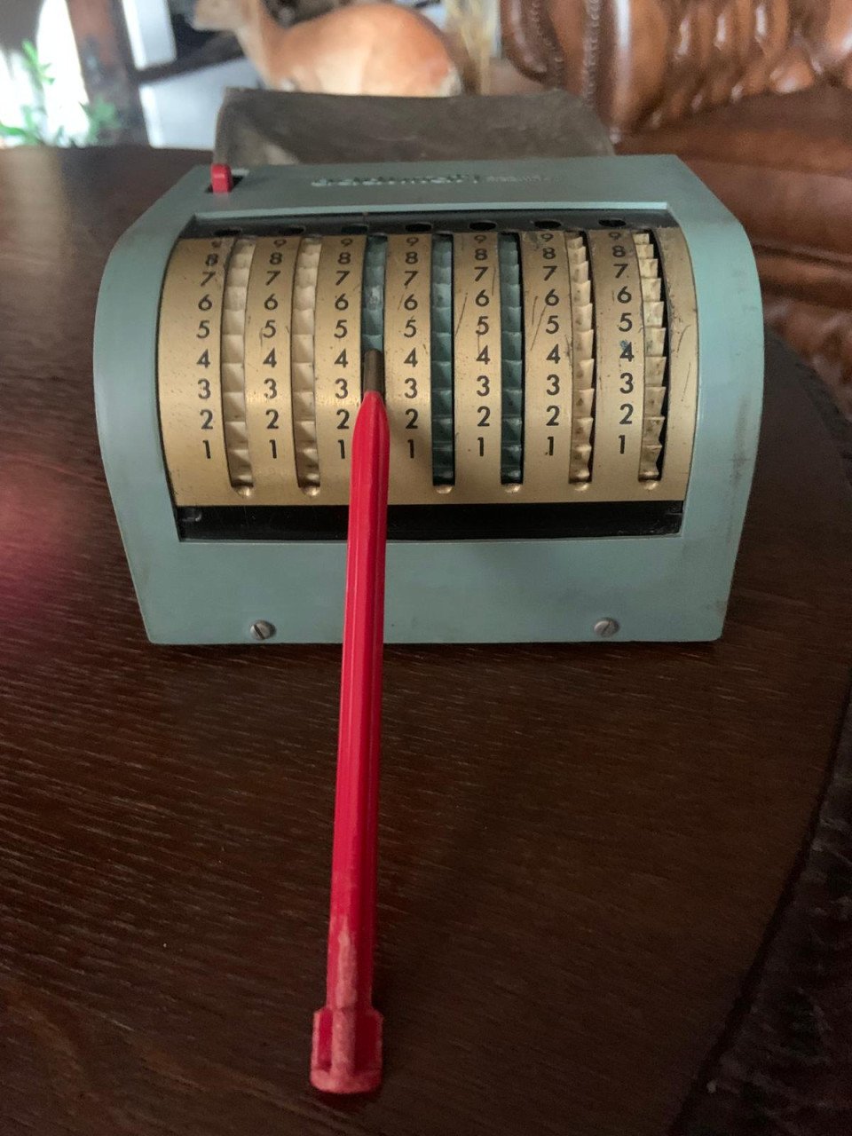 Te koop; vintage calculator telmachine rekenmachine winkel antiek