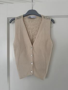 Beige gilet dames mt S