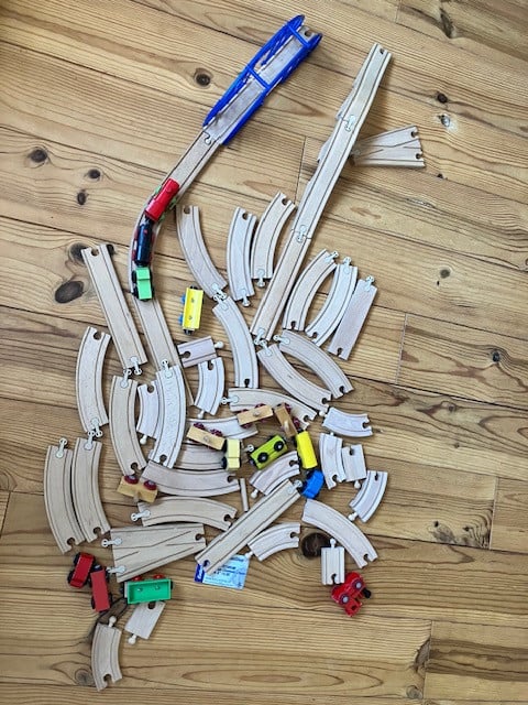 Houten treinbaan