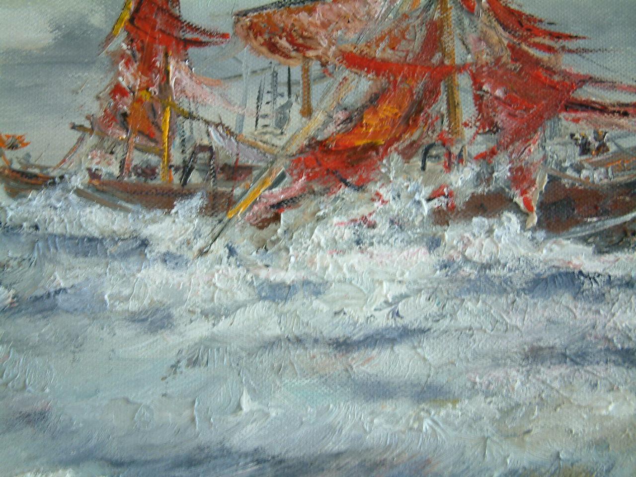 Sterk staaltje zeemans  kunst redders in storm   Jac Caljouw  Arnemuiden