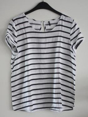 Wit zwart gestreept shirt maat 36