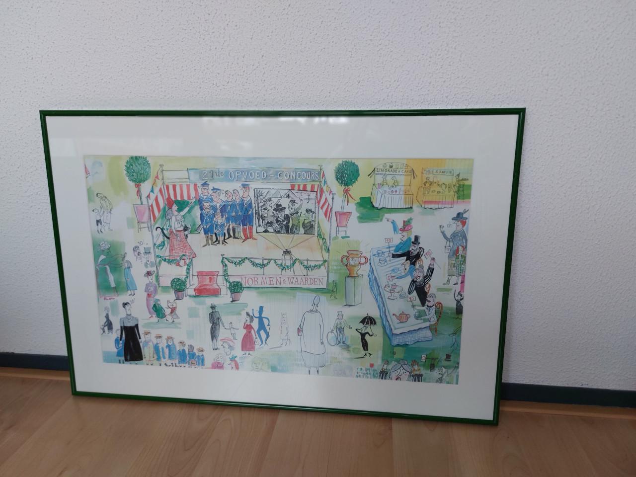 Mooie groen metalen wissellijst.