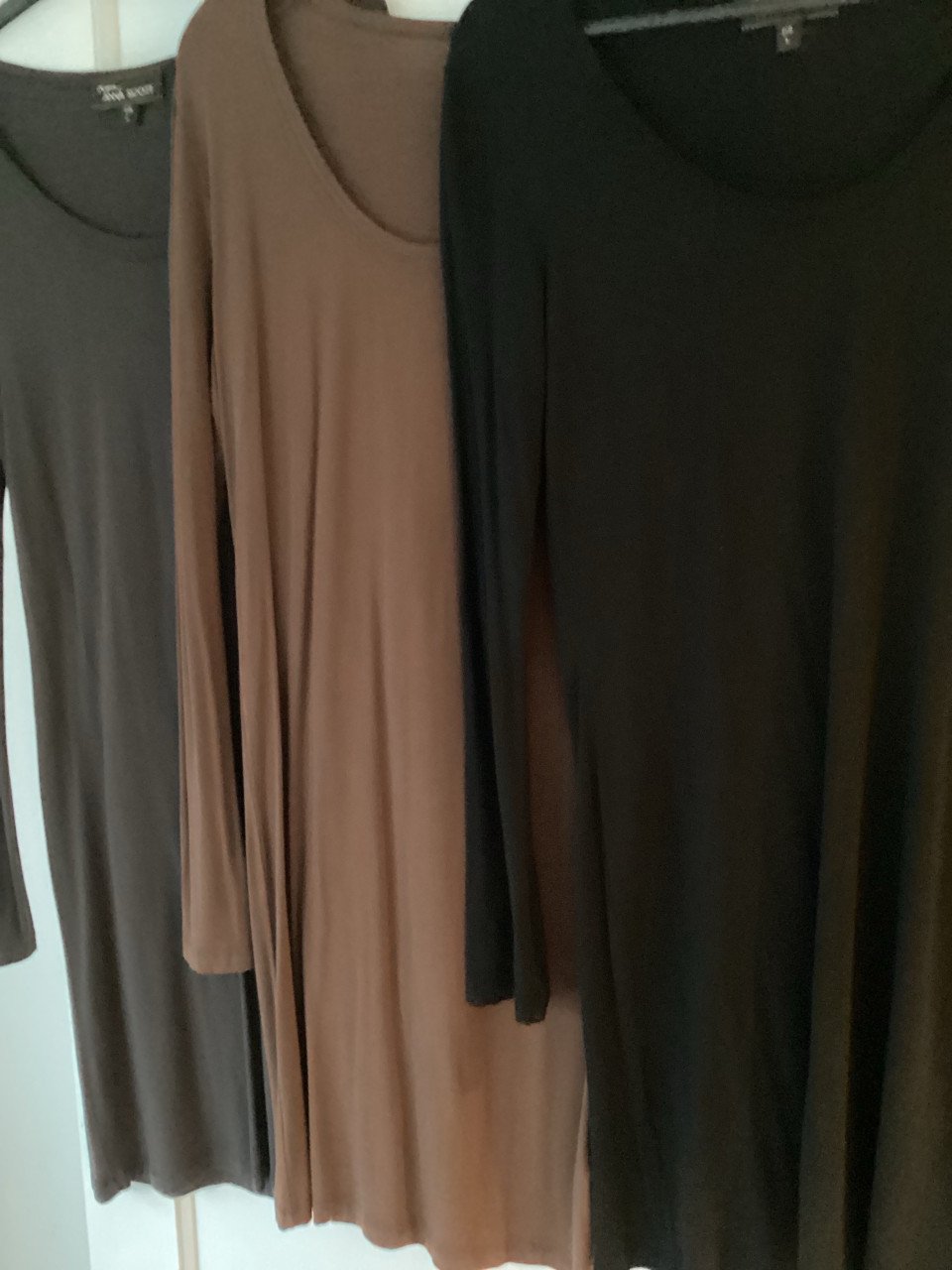 3 jurkjes anna scott zwart grijs bruin zgan maat l