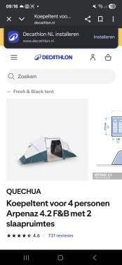 Tent 4 personen quechua