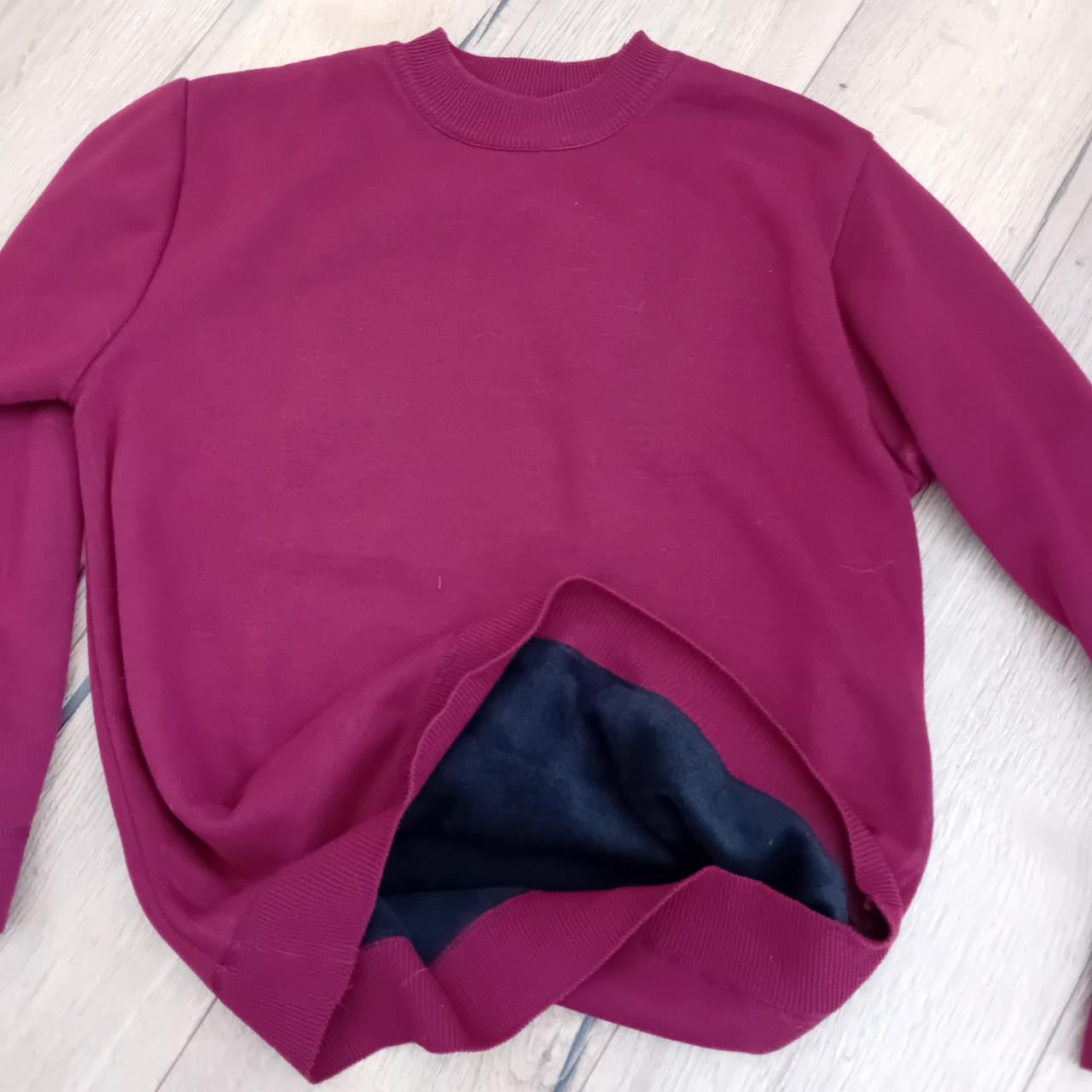 Fleece gevoerde warme donkerrode trui