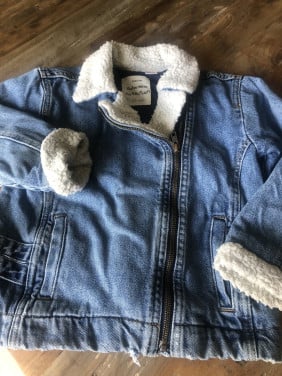 Winterjack jeans meisje