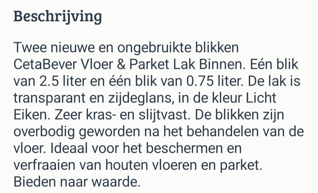 Parketlak ceta bever