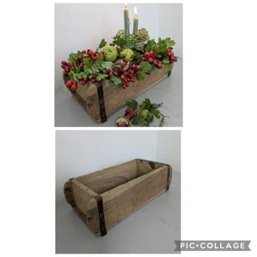 Houten bak/ steenmal
