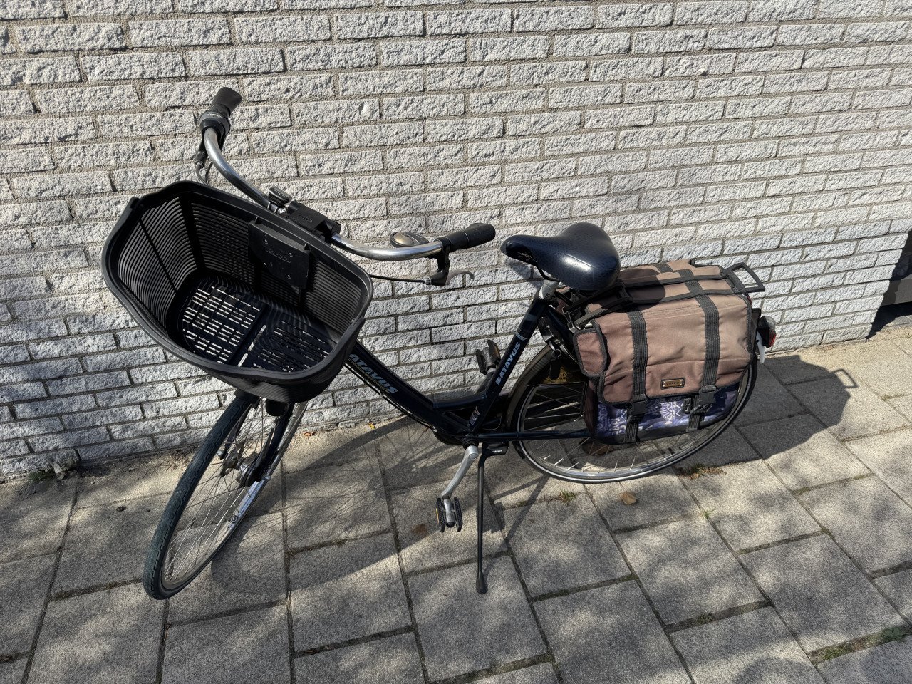 Dames fiets Bataves compleet met verlichting en voormandje en fietstassen