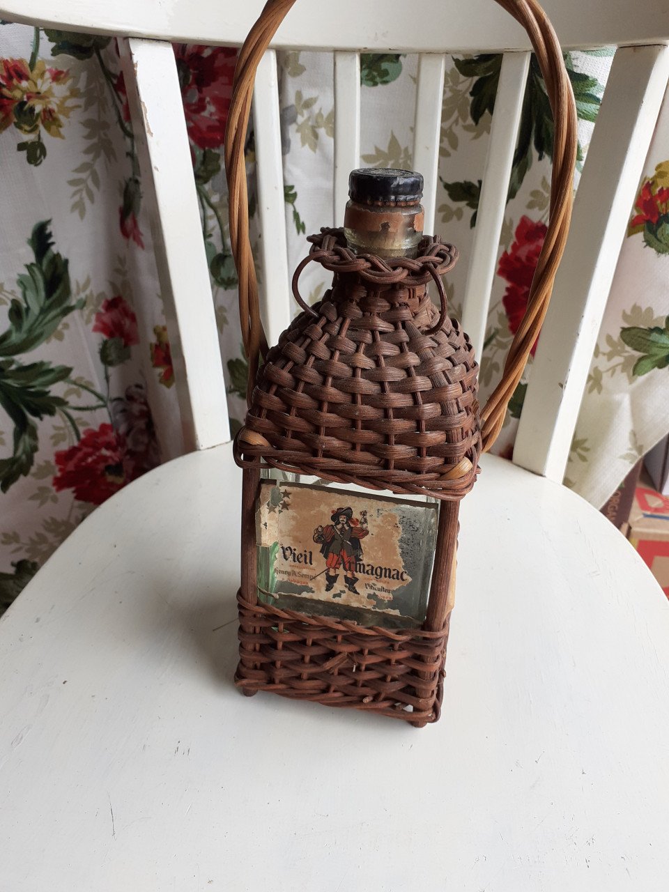 Fles met muziek doosje.