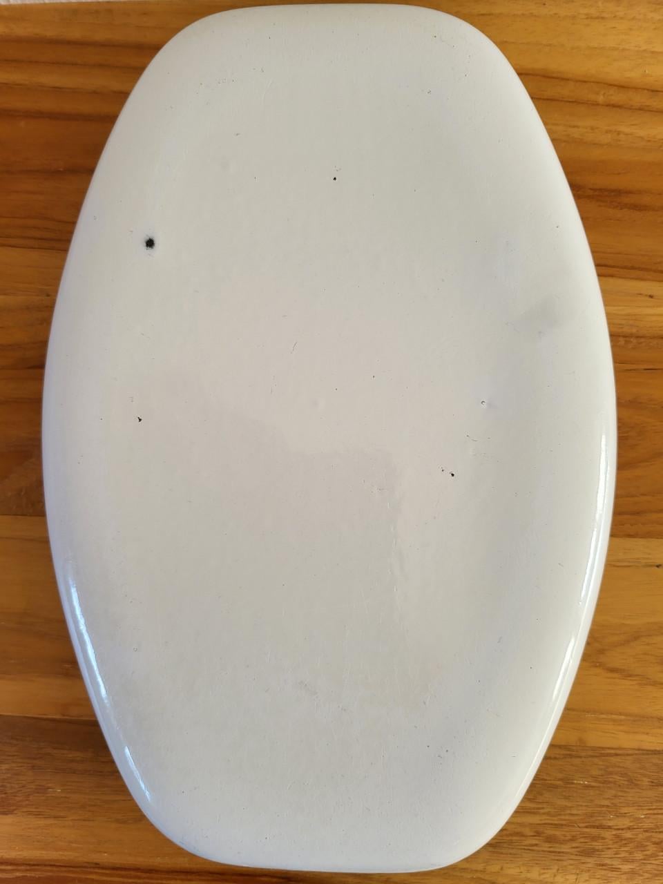 Brocante emaille schaal broodschaal broodmand iris