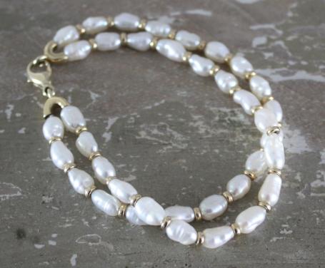 Armband met dubbel bandjes parls