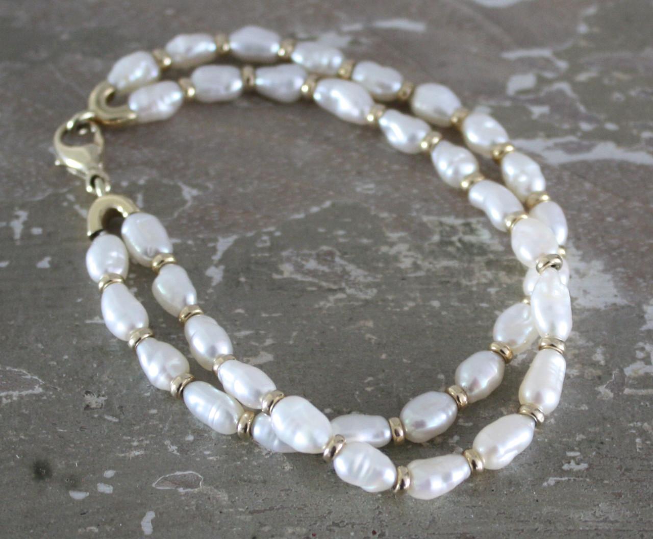 Armband met dubbel bandjes parls