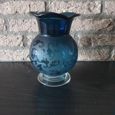 Vaas zeegroen dik glas