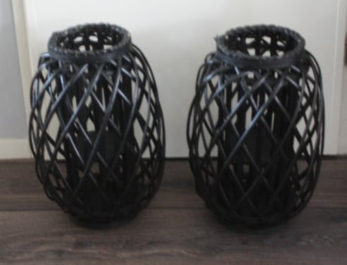Set van 2 houte lantarens