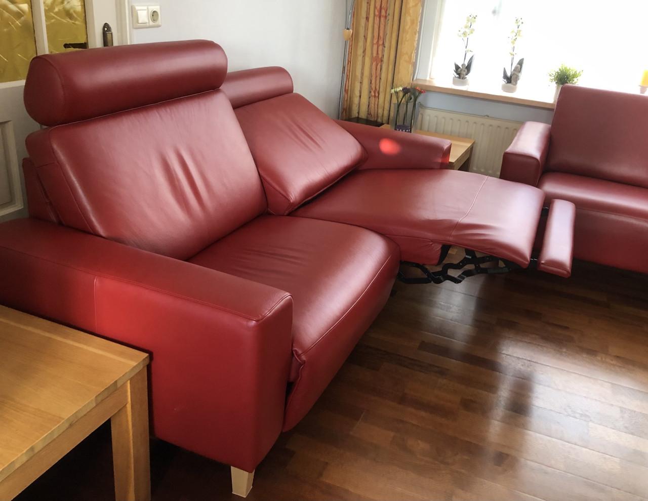 Bank rood leer relax