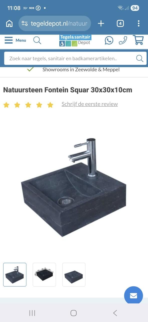 Waskom vierkant natuursteen