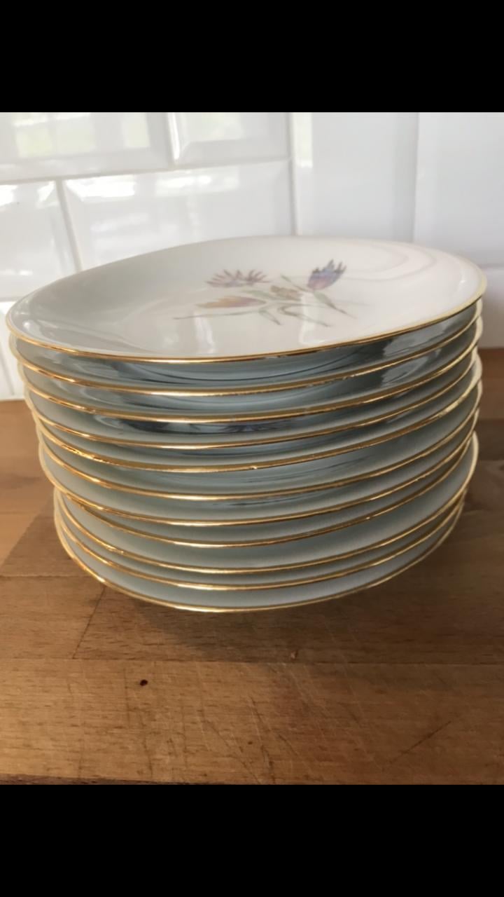 11 Franse gebakbordjes van Limoges