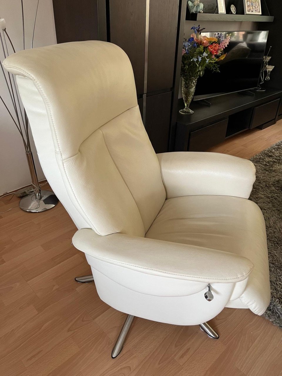 2 leren draai fauteuils