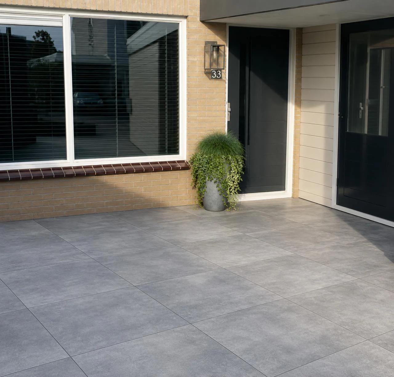 Actie! Terrastegel + ( met mini facet ) 60x60x 4cm €21.45 per m²