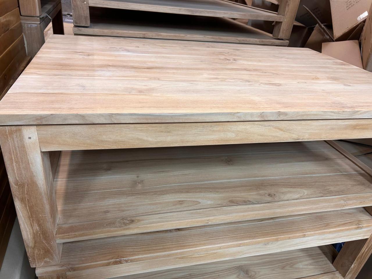 Vierkante Teak Salontafel 110X110X48cm