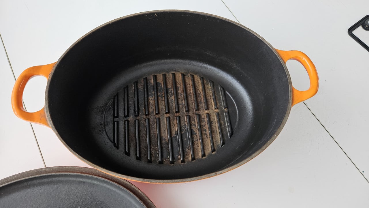 Le creuset braadpan ovaal 29 cm oranje gietijzer