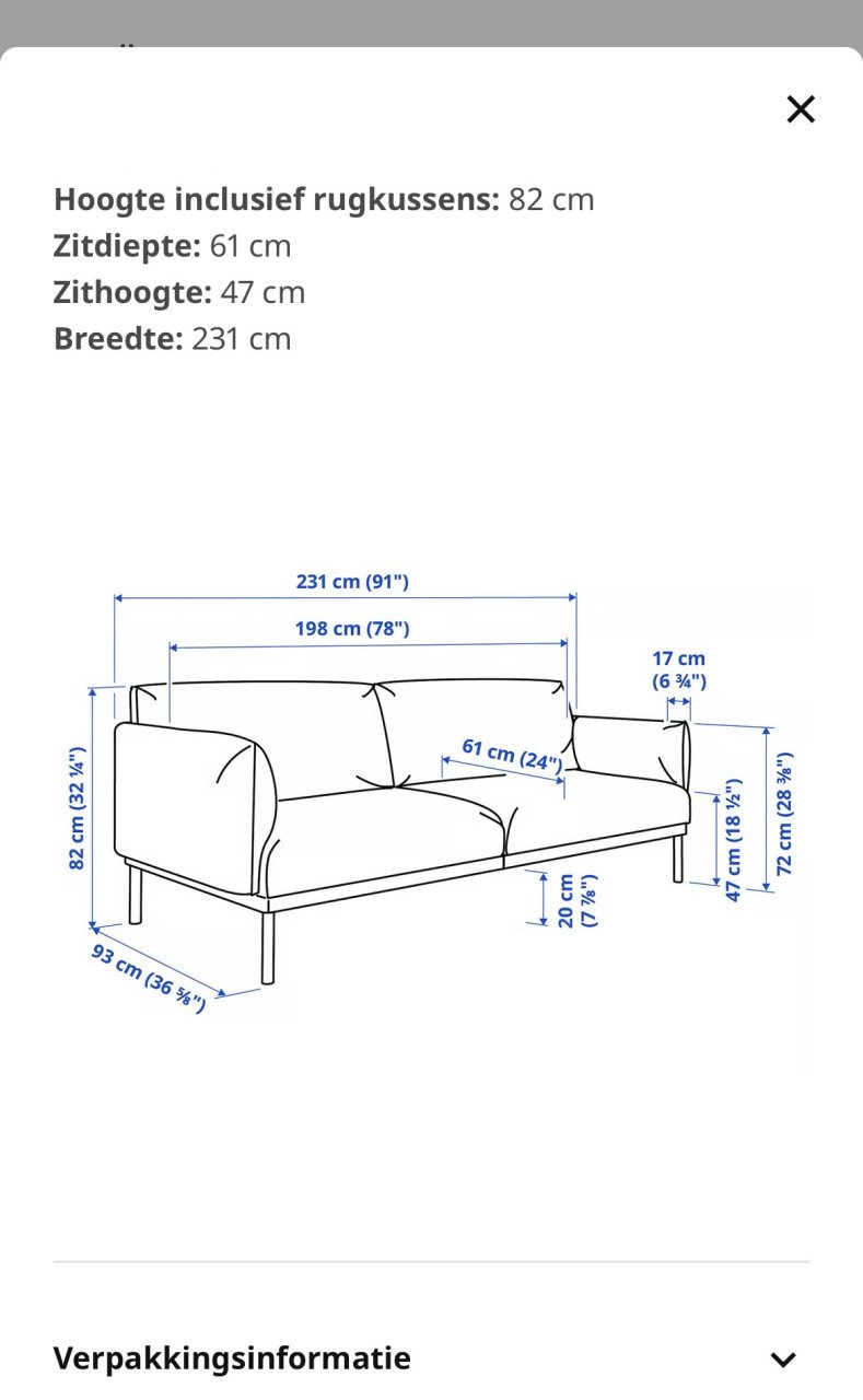 Ikea 3zits bank te koop