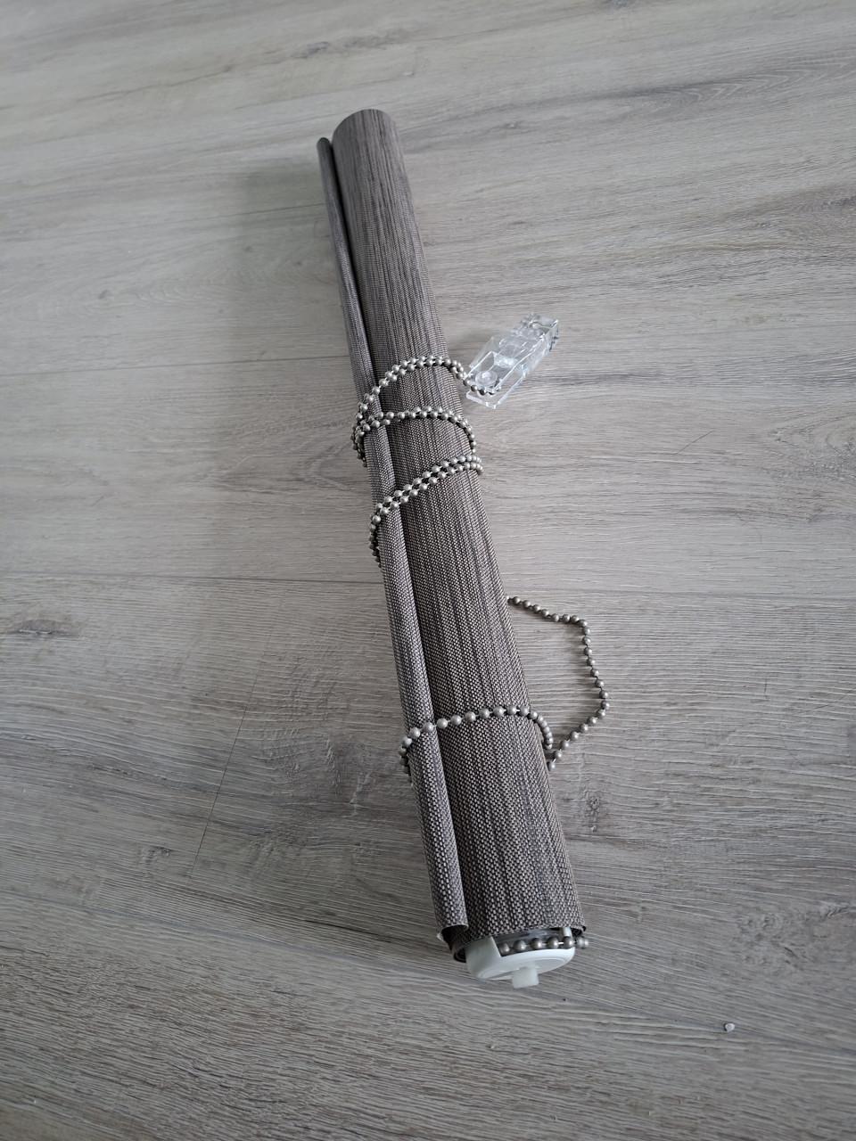 Rolgordijn donkerbruin gemêleerd 64 breed x 217 hoog