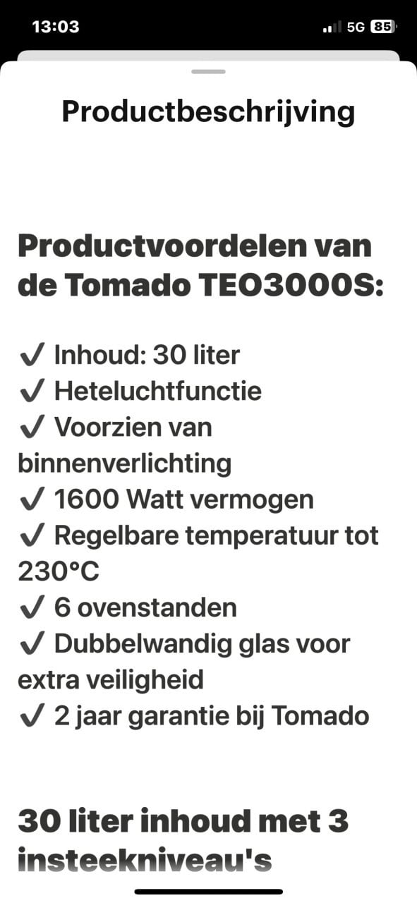 1xgebruikte oven