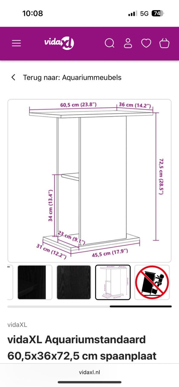Aquarium standaard zwart