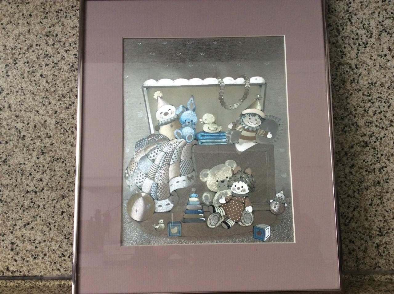 Een leuke afbeelding in roze passe-partout en mooi lijstje.