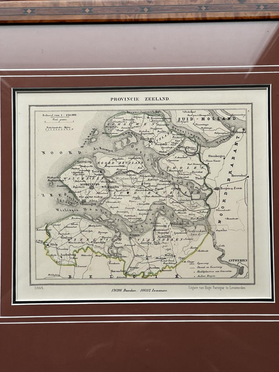 Historische kaart Zeeland, cartografie 1865