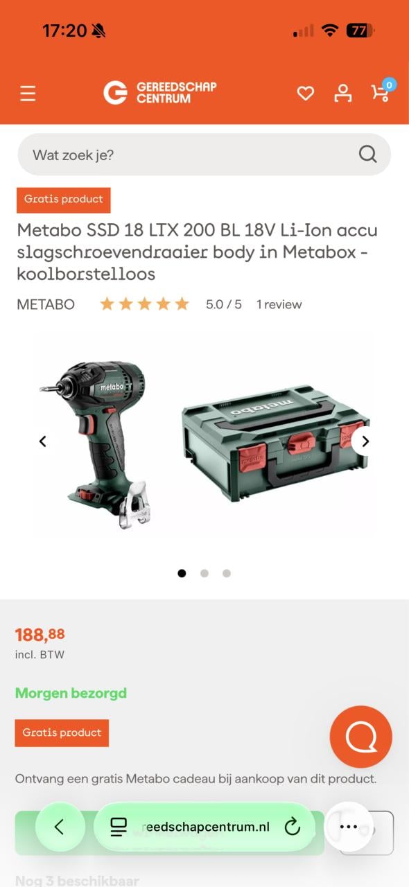 Metabo SSD 18 LTX 200 slagschroevendraaier
