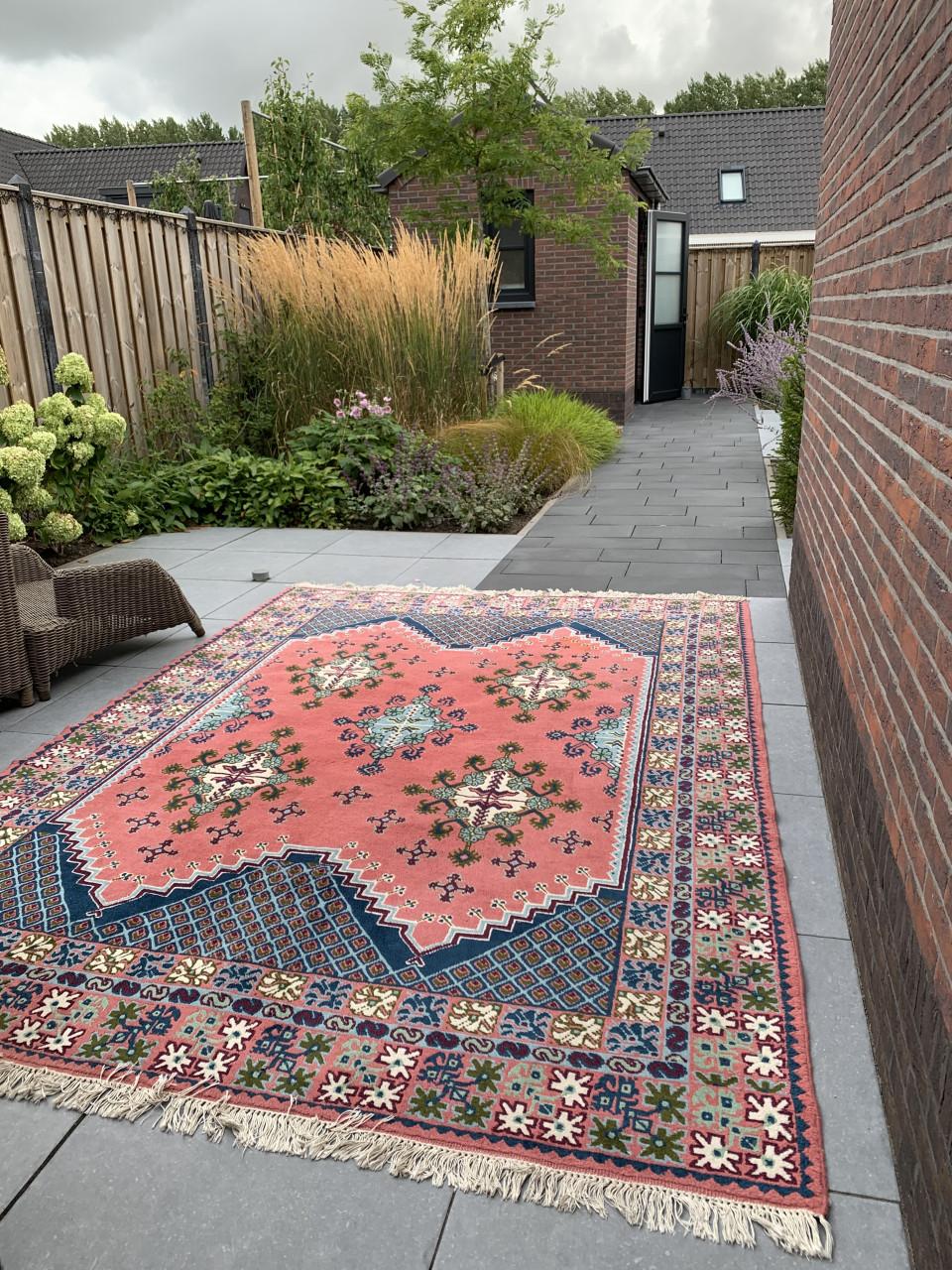 💐Prachtig Sfeervol Kleurrijk Handgeknoopt Vintage Vloerkleed💐