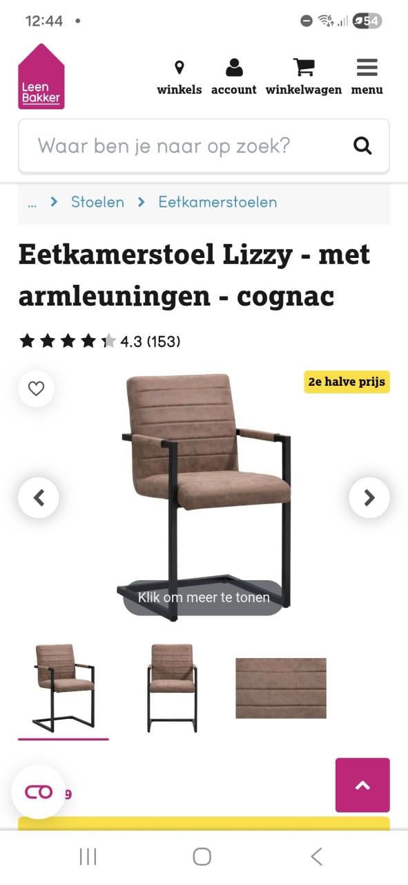Eettafel inclusief 6 stoelen.