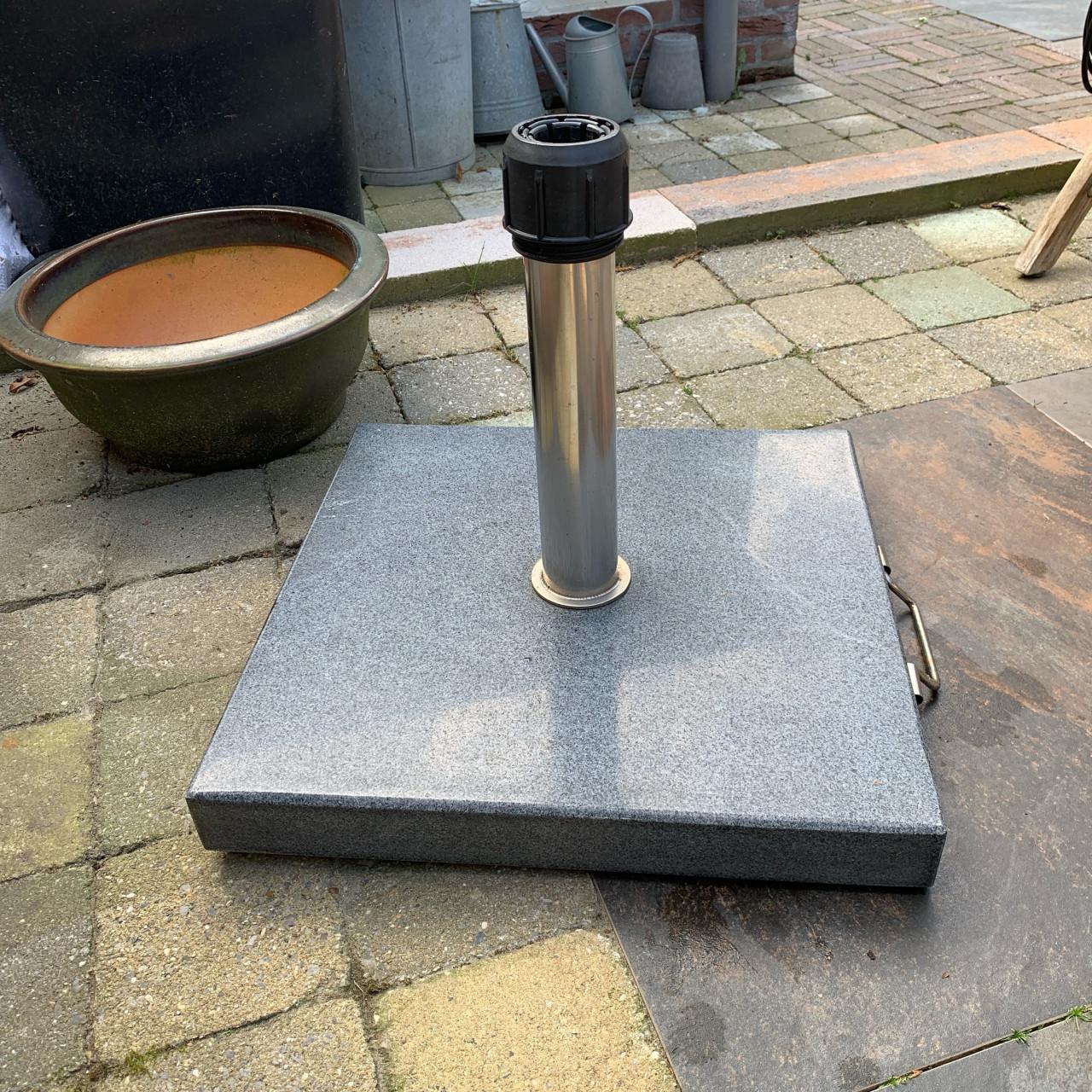 Parasolvoet graniet rvs