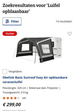 Luifel voor caravan opblaasbaar