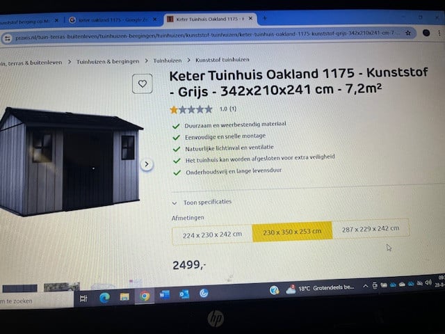 TEAB kunststof berging /schuur / tuinhuis Keter Oakland