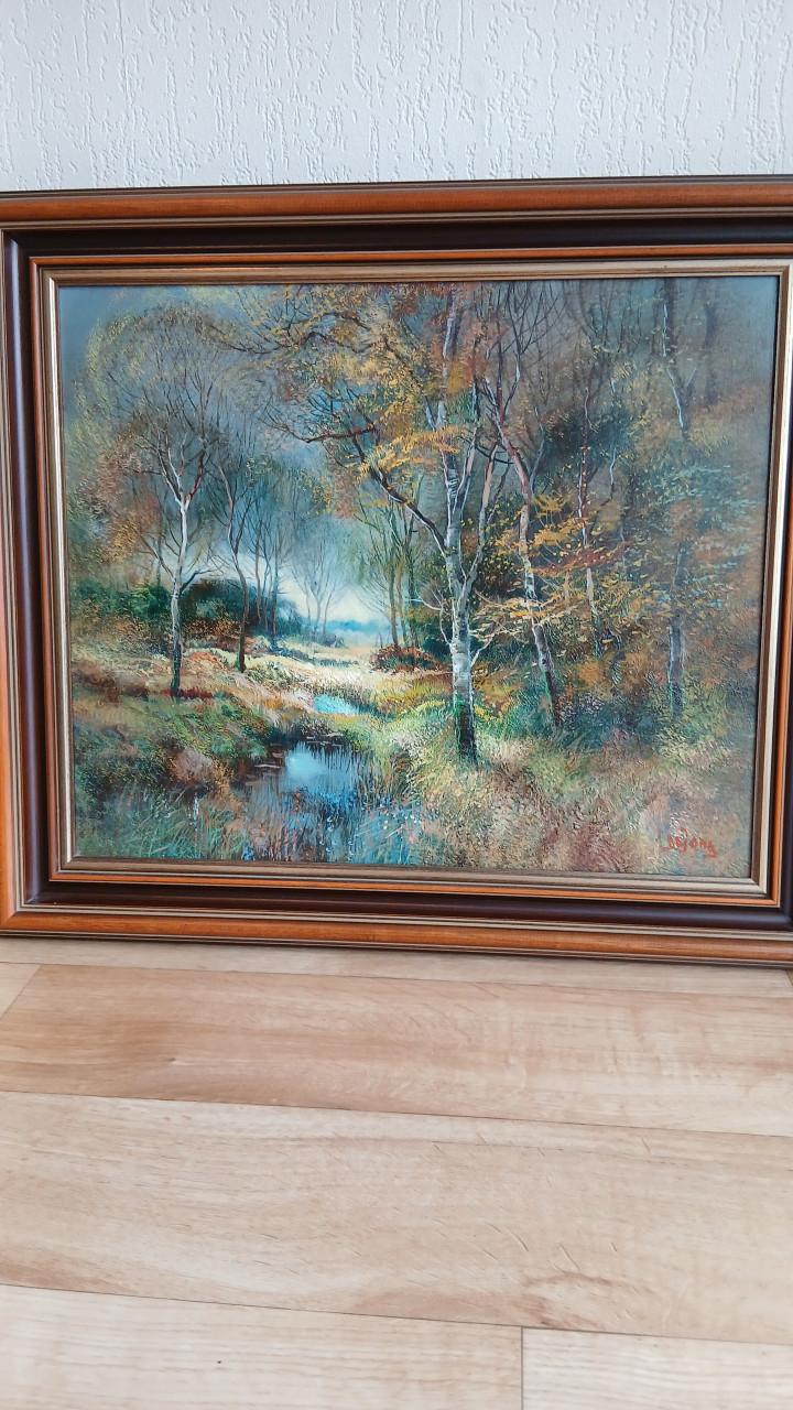 Schilderij klassiek L de Jong mooie lijst landschap kunst