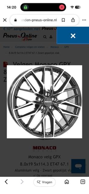 NIEUW! 19 inch velgen met all-season banden