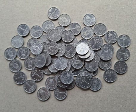 70x 1ct Nederlandse Antillen Aluminium