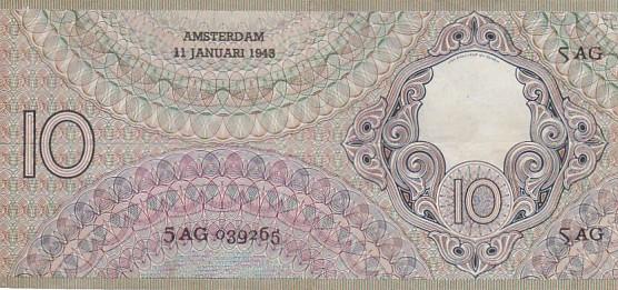 Biljet 10 Gulden 1943 Staalmeester  Bieden