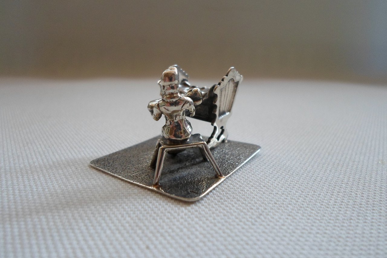 Zilver Miniatuur Vrouw Baby Wieg