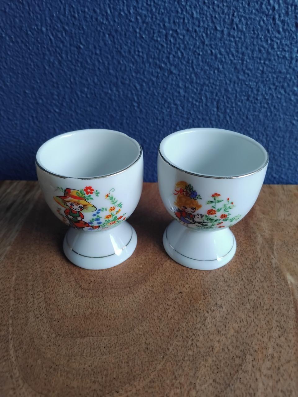 Vintage Eierdopjes Porselein 50's/60's