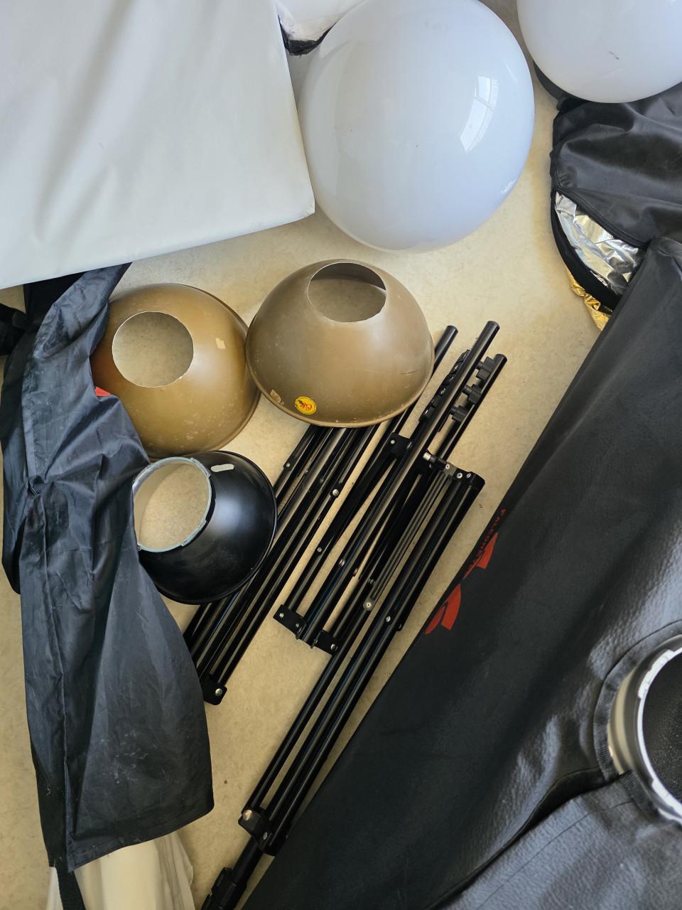 Complete studio (flits)lampen set met softboxen, beauty dish, bollamp