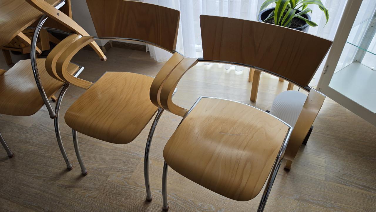 4x vintage design eetkamer stoelen "Can Can" van Komplot Design