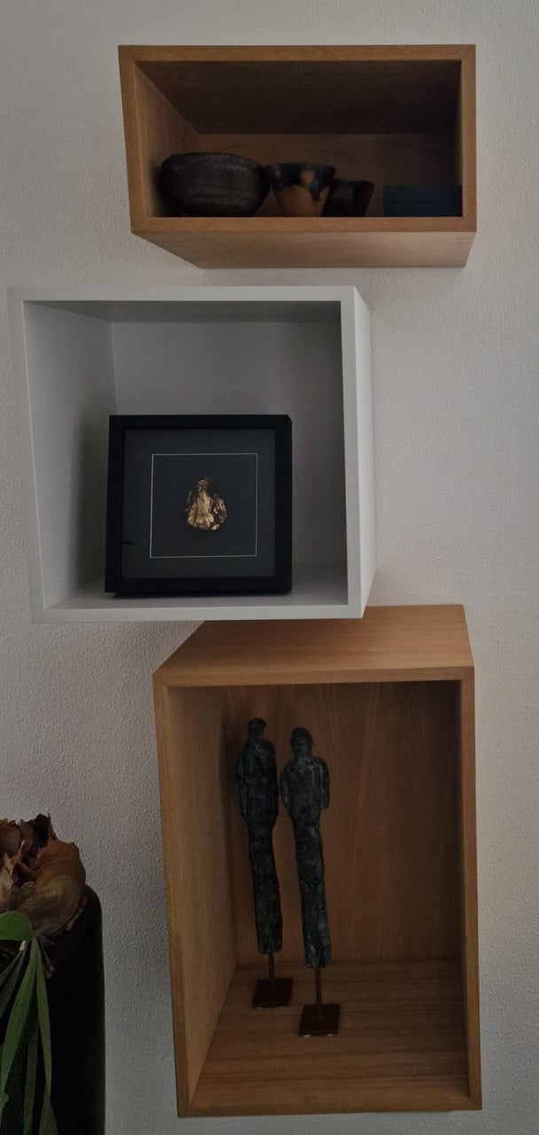 Muuto stacked kast met backboard, licht eiken en wit, 3 stuks