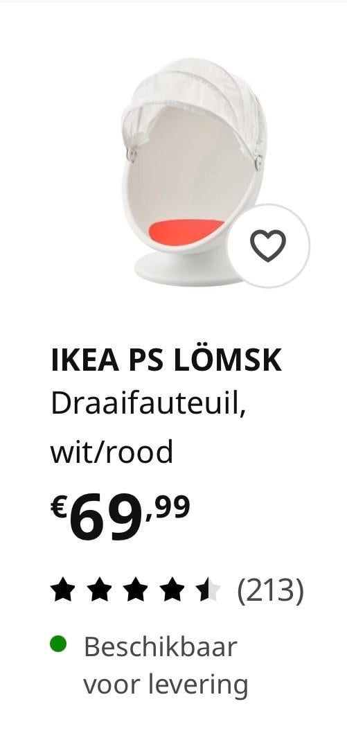Vrijwel in nieuwe staat draaistoel voor kinderen van Ikea