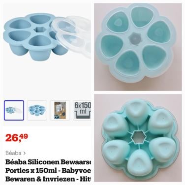 -Béaba Multi-Portions siliconeninvriesvormpjes voor babyvoeding